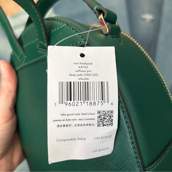 Kate Spade Schuyler Mini Backpack Dark Jade NWT - Picture 8 of 9